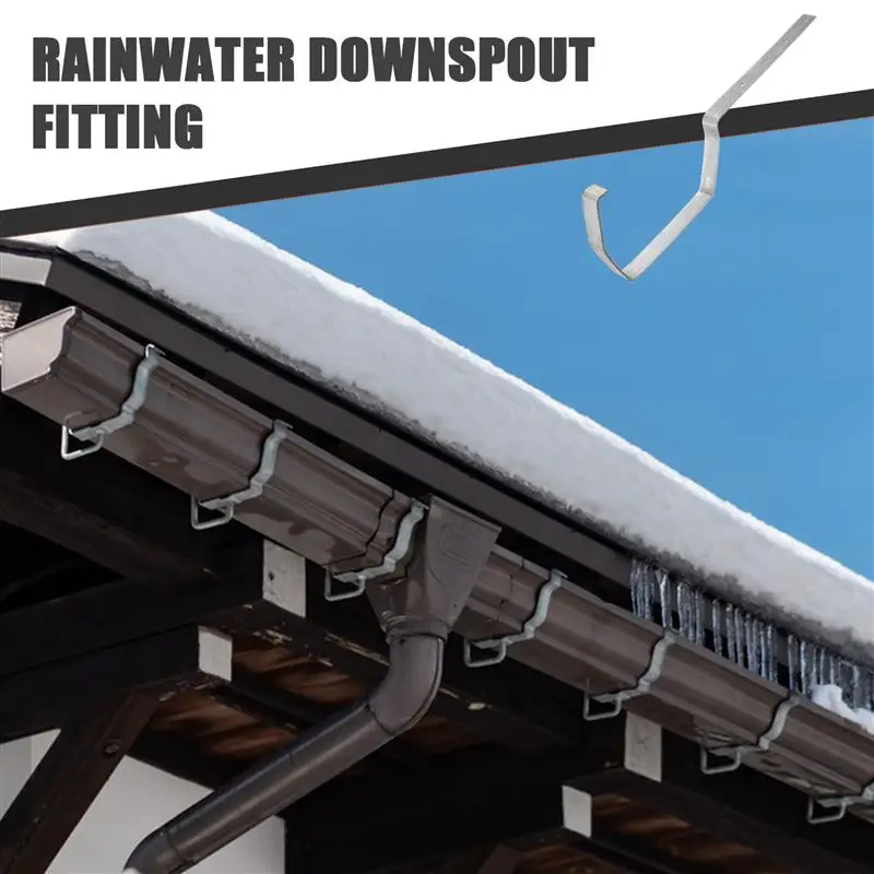 2pcs Rain Gutter Rack Iron Gutter Holder Sturdy Roof Bracket Heavy Duty Rain Holding Rack Iron Supply