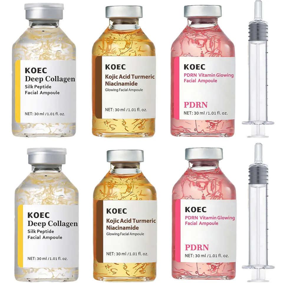 30ml Deep Collagen Silk Peptide Ampoule PDRN Firming Face Serum,Hydrating K-Beauty Essence for Elastic Glowing Skin Care 30/50ml
