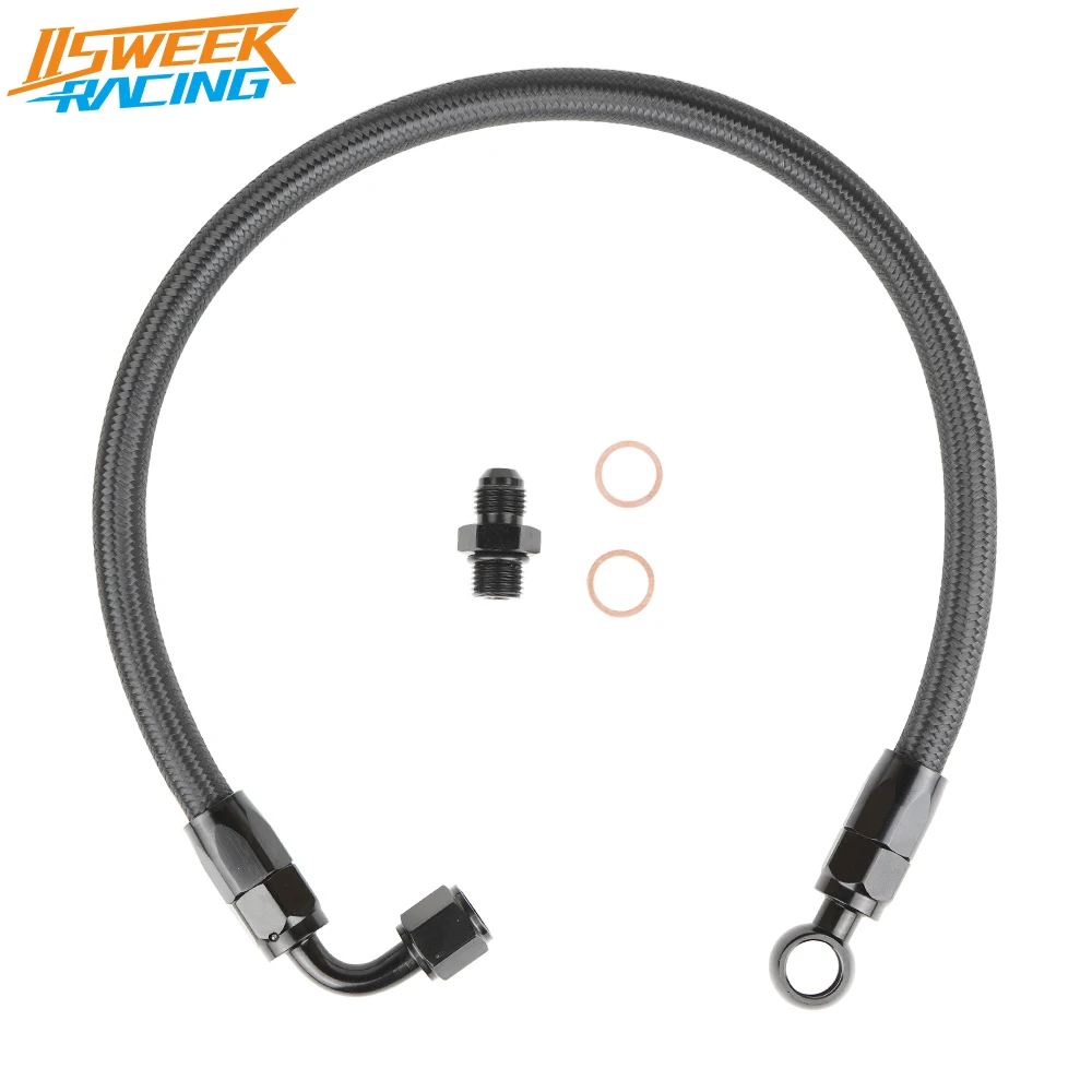 Universal Nylon Braided Fuel Line Hose Kit Cpe Fuel Hose With 90 Degree