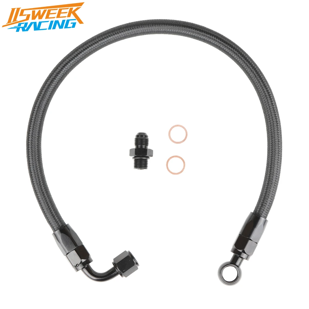 Universal Nylon Braided Fuel Line Hose Kit Cpe Fuel Hose With 90 Degree