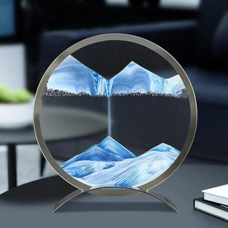 Cadre Sablier 3D Sable Mouvant - Décoration Relaxante Bureau Ou Salon - Cadeau Créatif