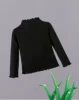 Fashionable black turtleneck knit sweater - comfortable ribbed design 1