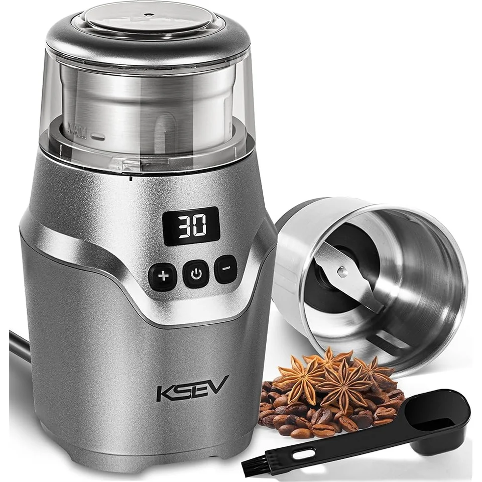 Digital Timer Electric Coffee Grinder 12 Cups Capacity