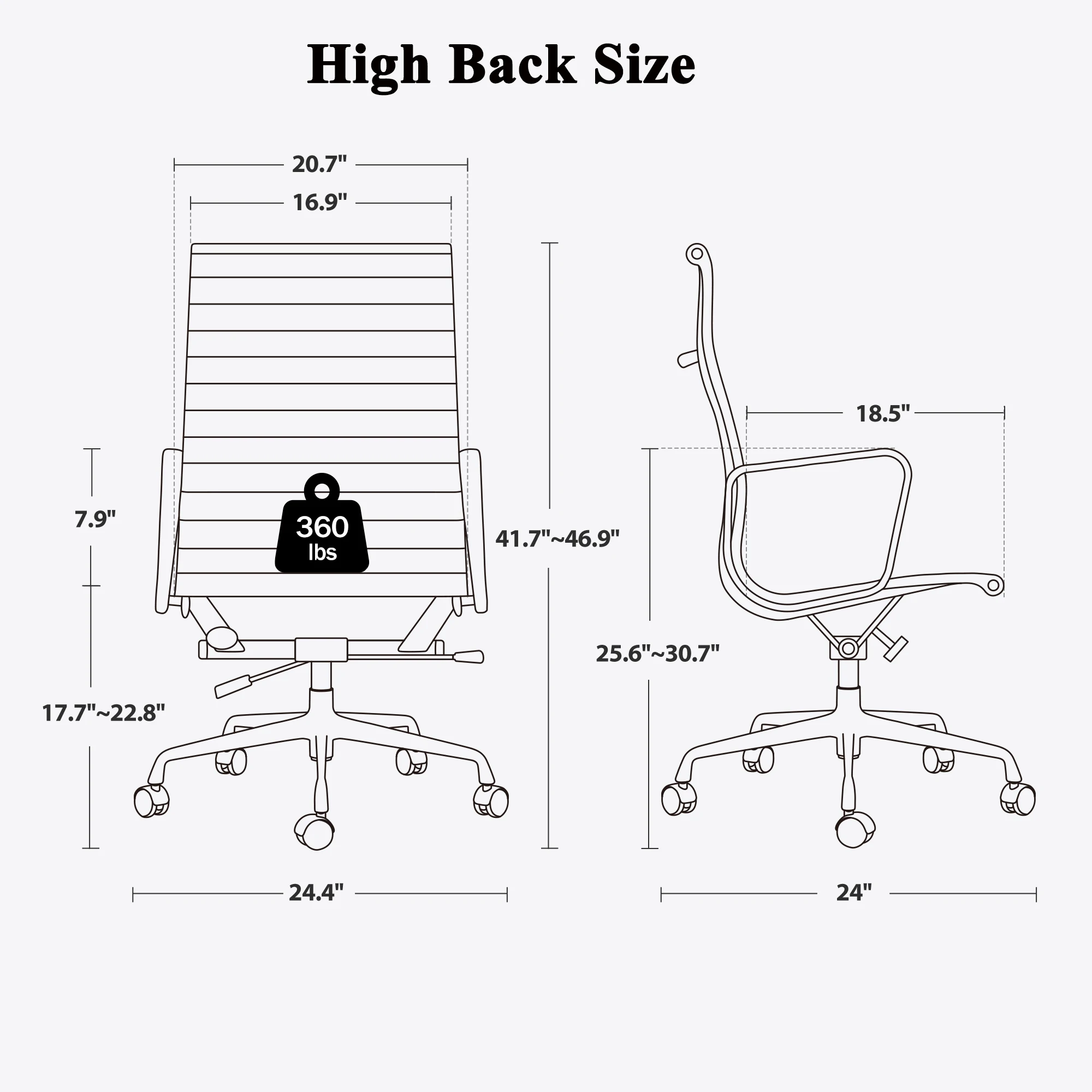 High Back Ribbed Genuine Leather Office Chair Adjustable Ergonomic Computer Chair with Aluminium Alloy Frame  Swivel Chair 2