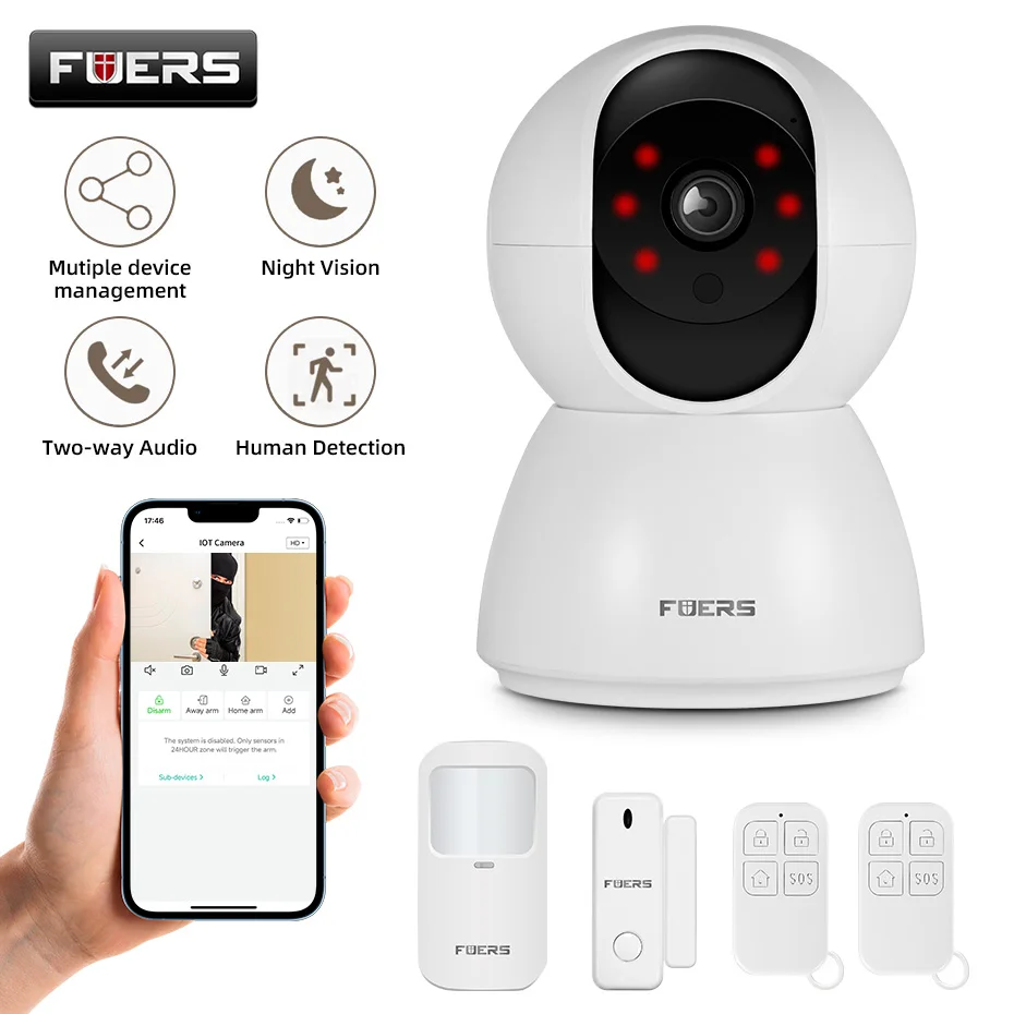 WiFi Alarm System IP Camera in Wireless DIY Smart Home