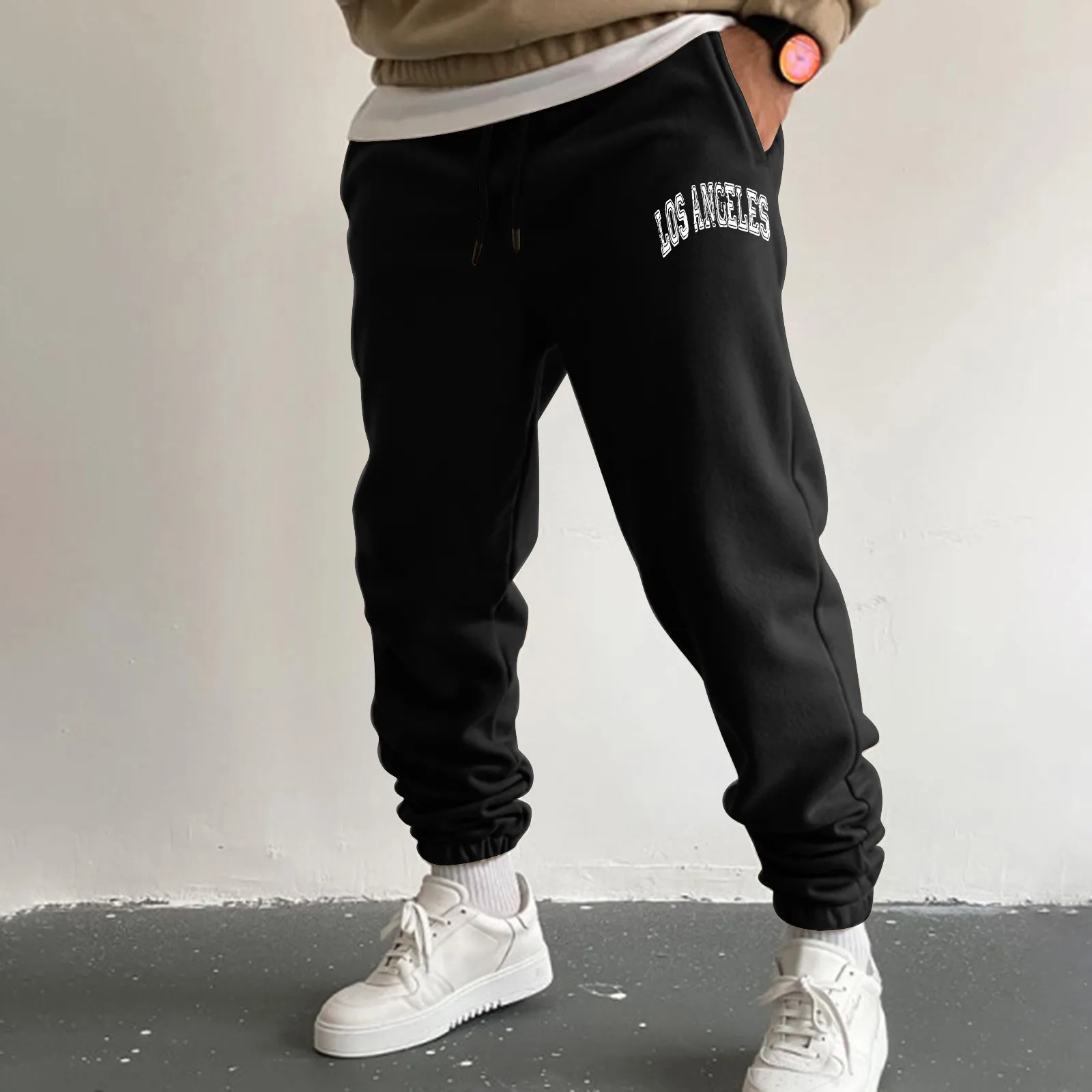 

Mens Autumn And Winter High Street Fashion Leisure Loose Sports Outdoor Running Sweater Jersey Pocket Pants Outdoor Workout