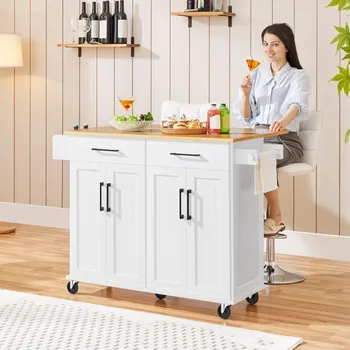 Rolling Kitchen Island Cart with Storage 1
