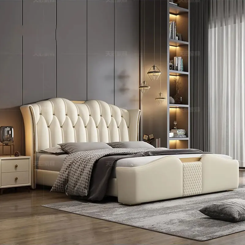 

Nordic Luxury Frame Double Bed Pretty Unique Hotel Living Room Double Bed Princess Modern Letto Matrimoniale Bedroom Furniture