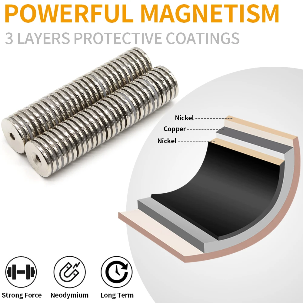 Neodymium Magnets 5/10 Pcs 25x3-5 25mm X 3mm Hole 5mm NdFeB N35 Round