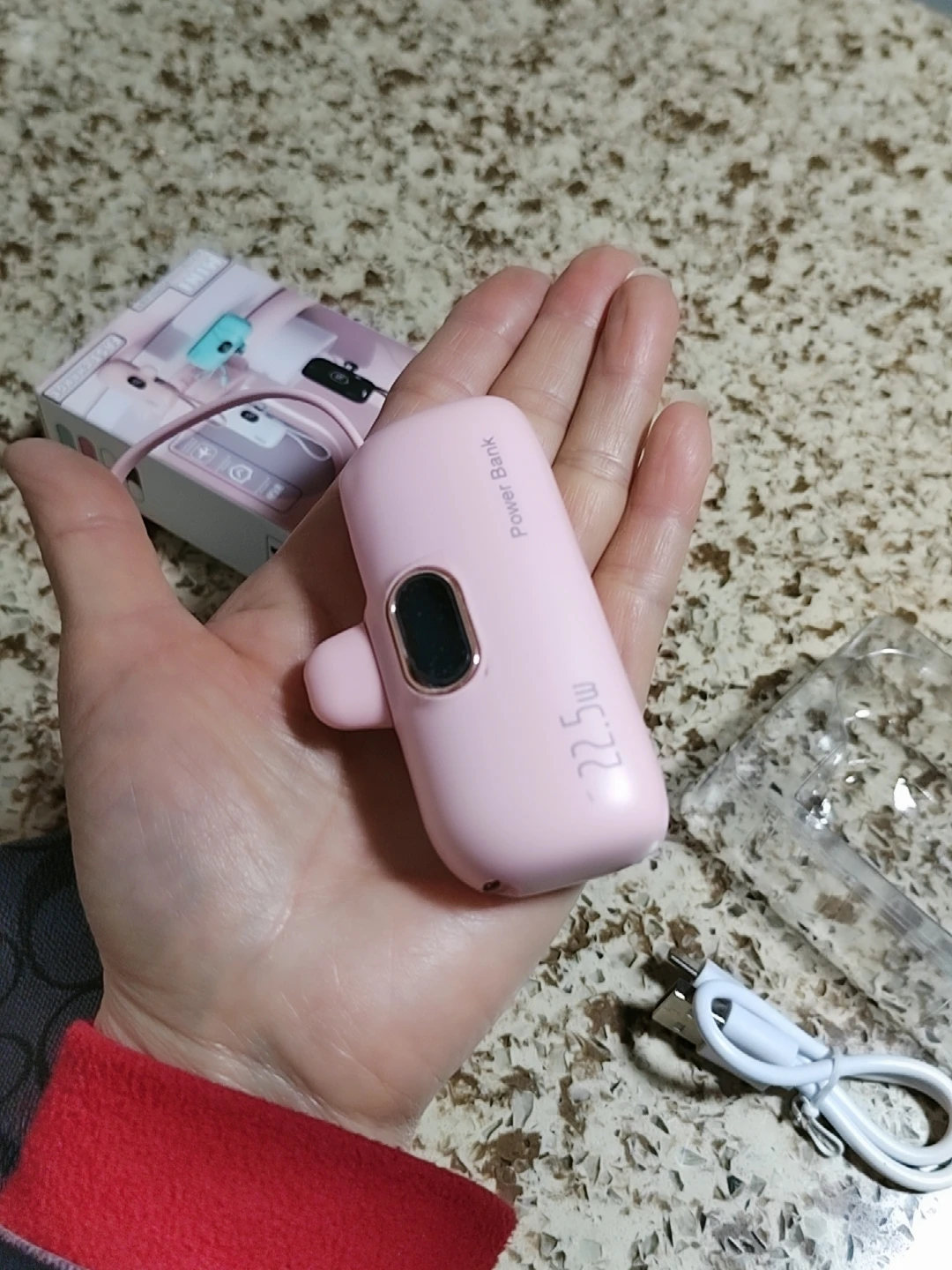 3000mAh Mini Capsule Power Bank with Lightning & Type C Plugs