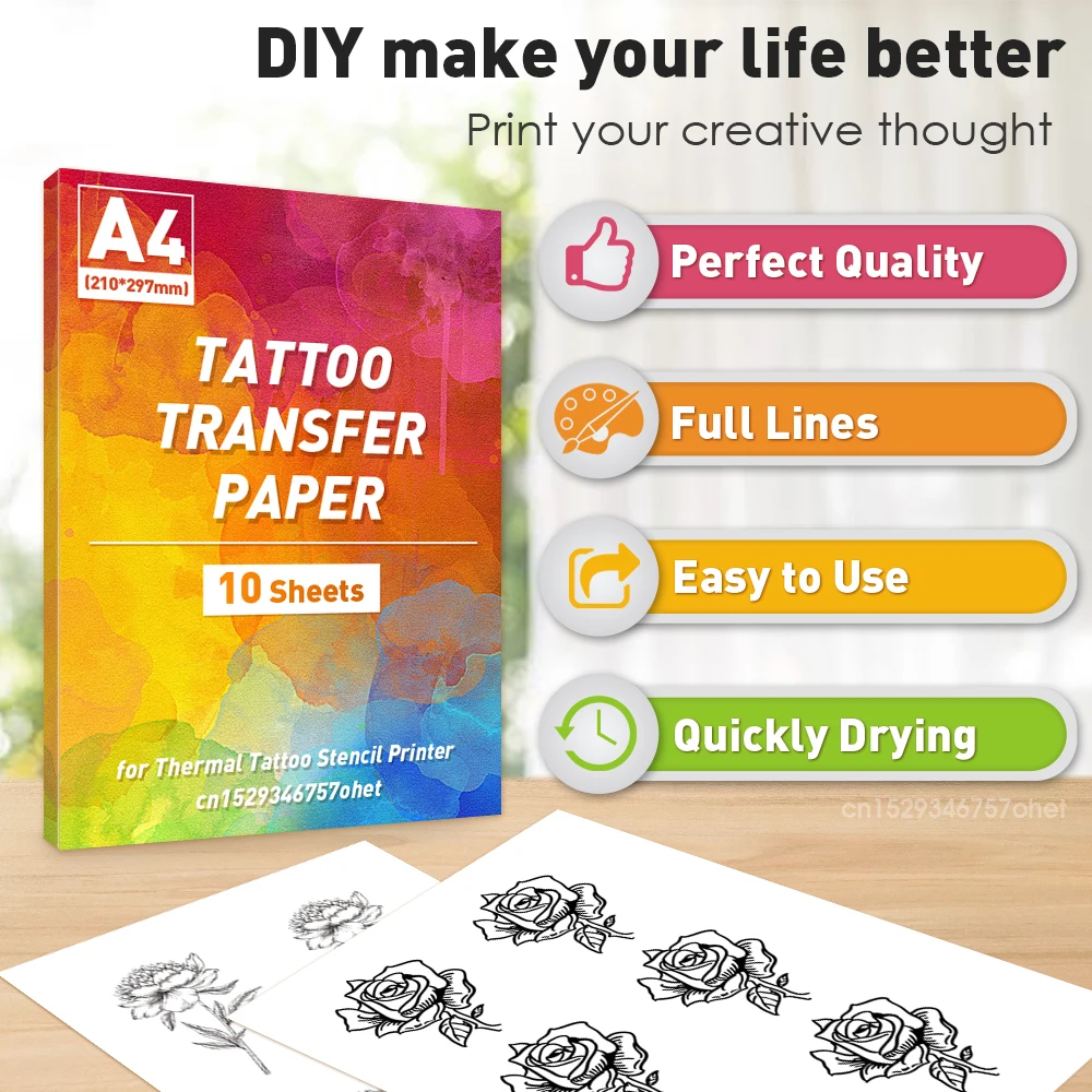 50PCS Tattoo Transfer Paper A4 Size Tattoo Stencil Paper High Quality  Copier for Tattoo Transfer Machine Accessories - AliExpress