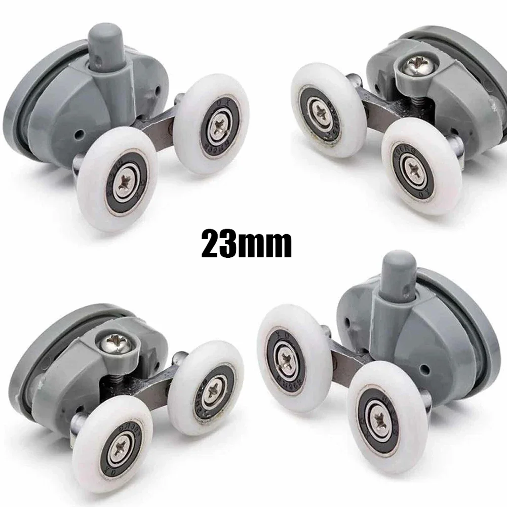 Shower Door Rollers 4pcs Twin Shower Screen Door Rollers/Runners/Wheels Top Bottom Replacement Furniture Hardware Rollers For Sliding Doors