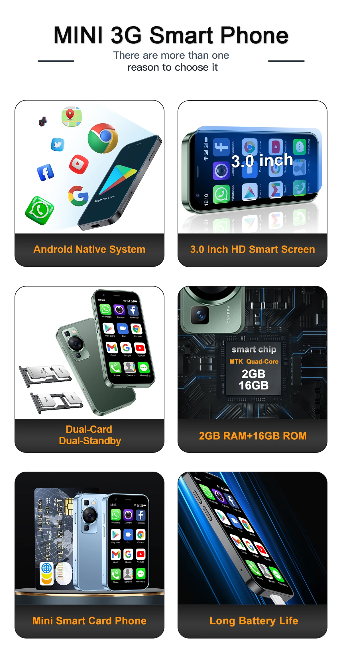 Smart Mini Mobile SERVO Mini Smartphone Dual SIM Card Android System WiFi GPS Hotspot ...