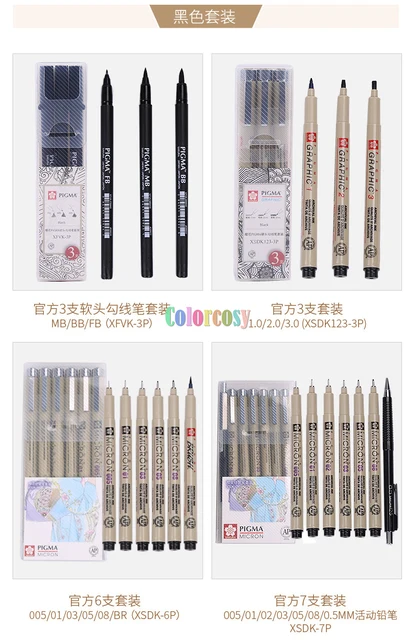 Sakura Pigma Micron Pen Marker Felt Tip Pen, Archival Pigment Ink Pens, for  Artist, Technical Drawing Pens - 4pcs/pack - AliExpress