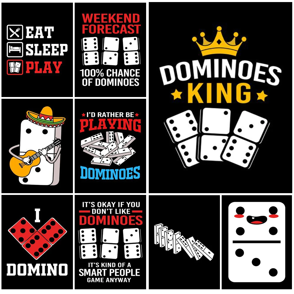 

Playing Dominoes Kings Domind Funny Gifts Nordic Poster Wall Art Canvas Painting Wall Pictures For Living Room Decor Unframed