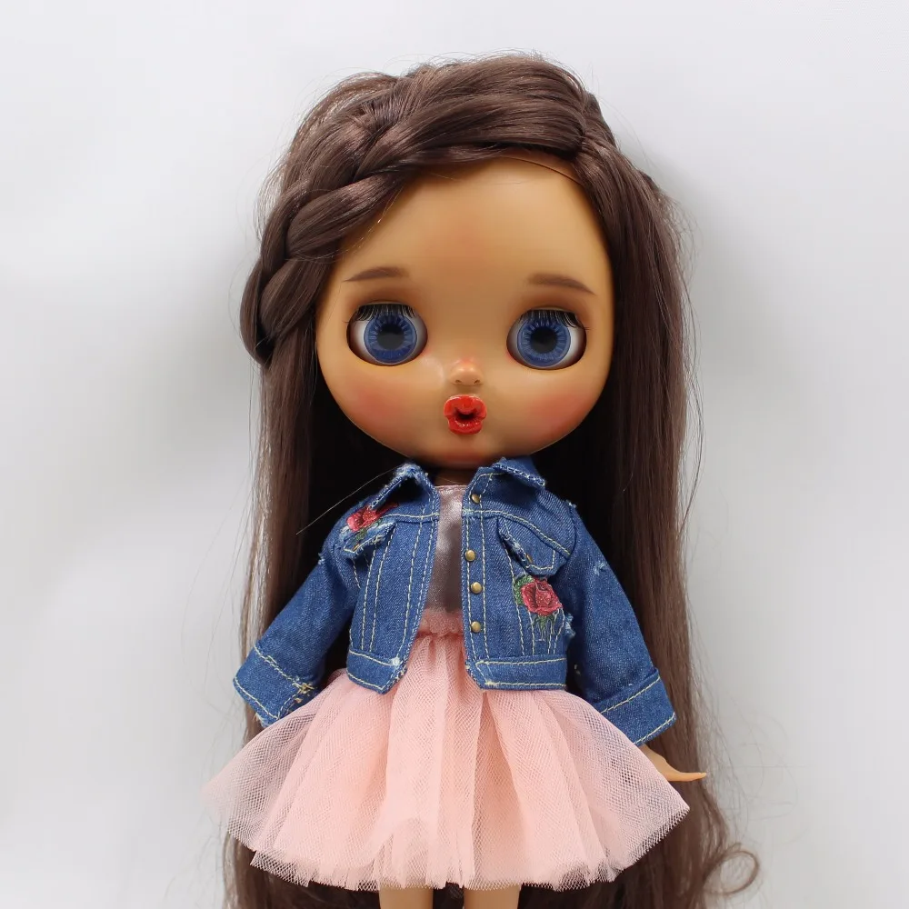 Neo Blythe Doll Blue Dress & Net Dress with Denim Jacket Combo 1