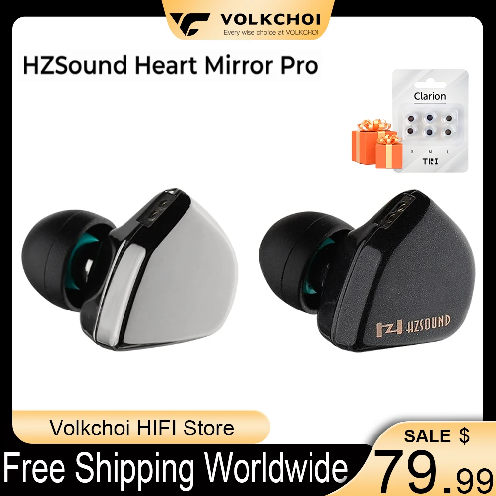 Hzsound Heart Mirror Pro Auricolare In-Ear Monitor Driver Dinamico Cnt Da 10Mm Con Microfono Cavo Spina 2Pin 2.5/3.5/4.4Mm