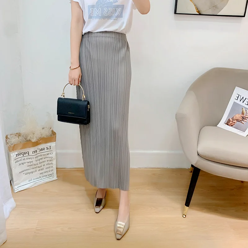 

Lily Pleated Skirt Women's Pleated Skirt Summer High Waist Mid-Length Straight Skirt [Ys381026]