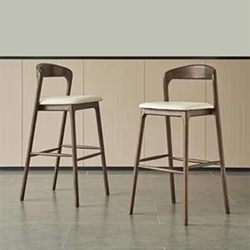 Retro Designer Luxury Bar Stools Kitchen Solid Wood Soft Bedrooms Adults Bar Chair Waiting Relaxing Taburete Alto Home Furniture