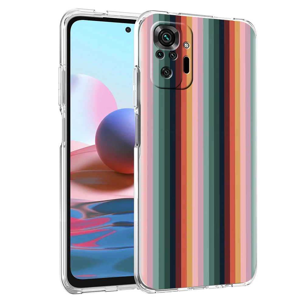 Vibrant Retro Rainbow Stripe Art Clear Phone Case