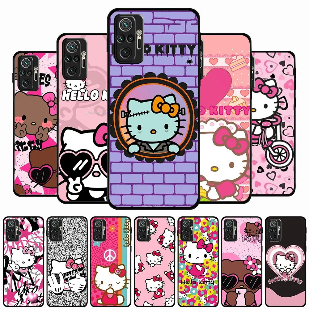 Custodia Morbida Per Samsung Note 8 9 10 20 Ultra S7 S8 S9 S10 A20 A30 Edge Lite Plus Al-30 Hello Kitty Print
