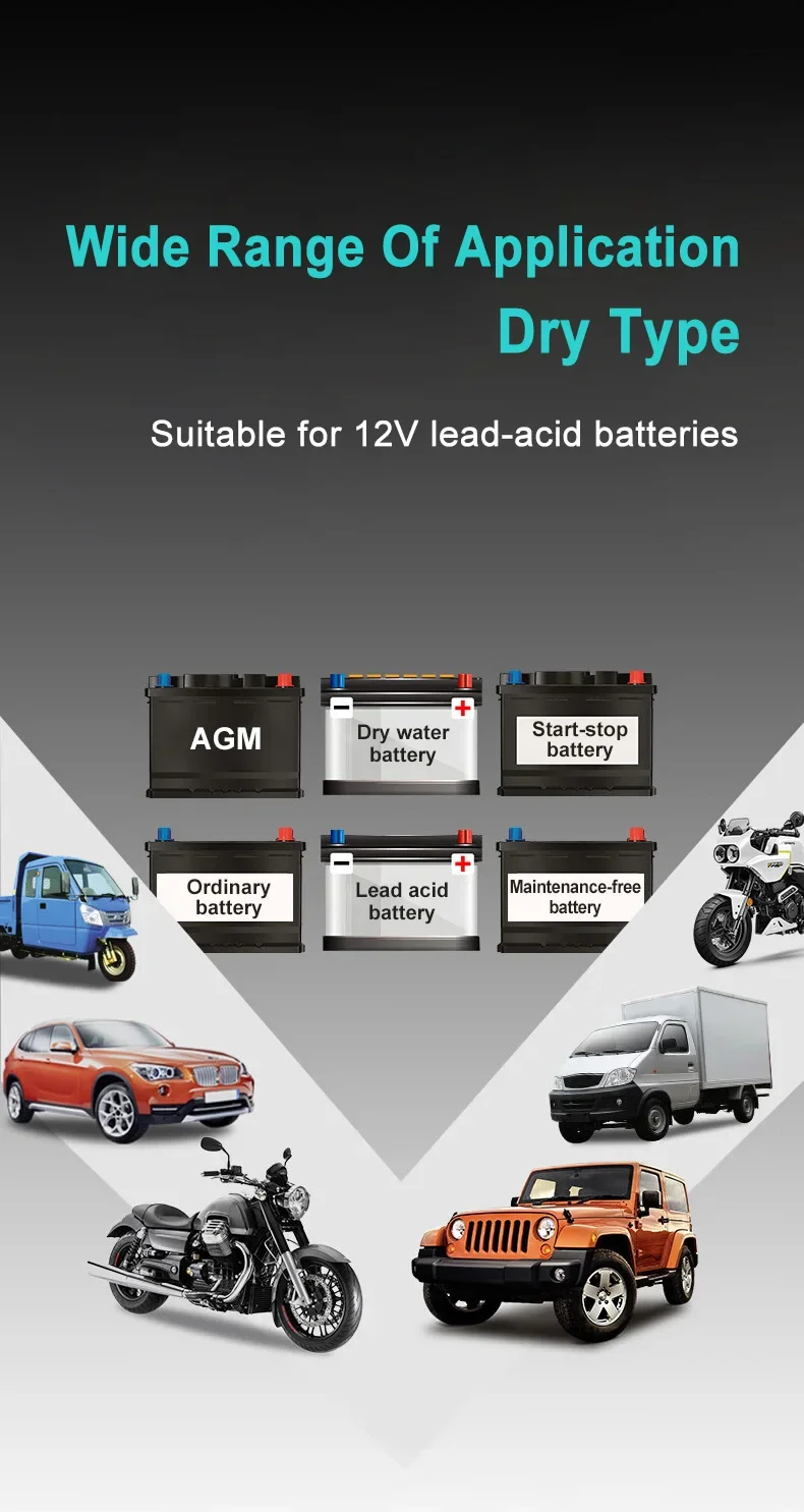EAFC Tragbares 6A/8A 12V Smart Batterieladegerät Automatisch für Erhaltungslithium LiFePO4 Blei-Säure-Batterien Auto Motorrad Ladegerät – Detail 15