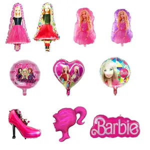 Globos de látex de Barbie para decoración de fiesta de cumpleaños,  decoración de boda para adultos, niña rosa, helio, Baby Shower, Princesa,  12/24 piezas