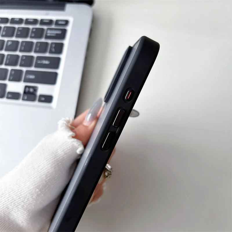 Luxury Matte Black Shockproof Anti-Fingerprint Bumper Case with Translucent Shell