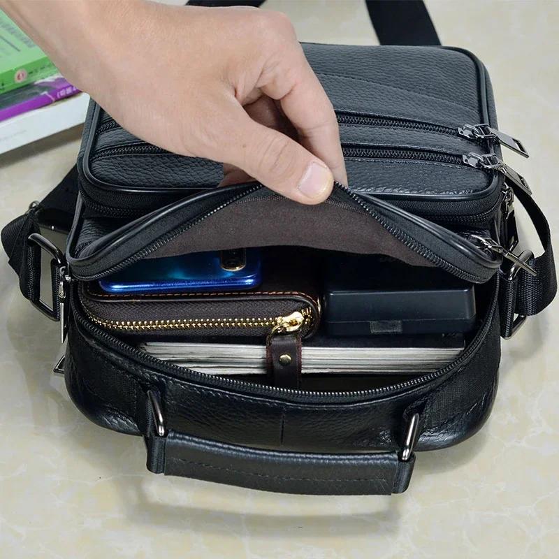 Genuine Leather Mens Messenger Bag