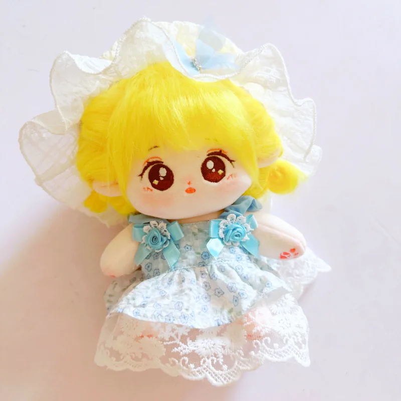 

20cm IDol Doll Plush Yellow Hair Fried Chicken Sister Fried Hair Plushies No Attributes Dolls Toys Fans Collection Children Gift