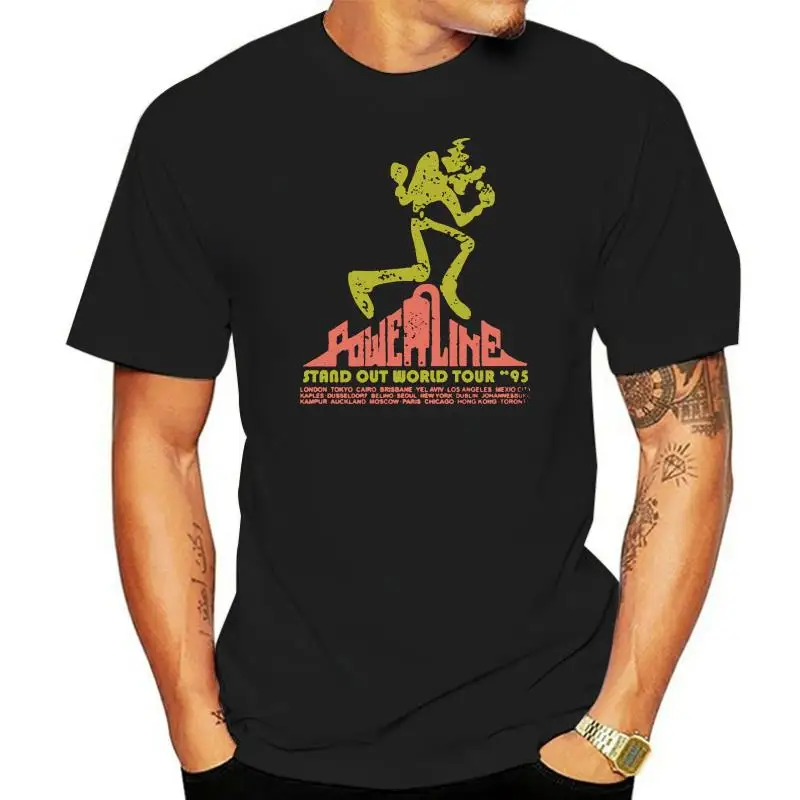 Powerline World Tour Anni '90 Classic Game Maglietta Nera Da Uomo T-Shirt Abbigliamento