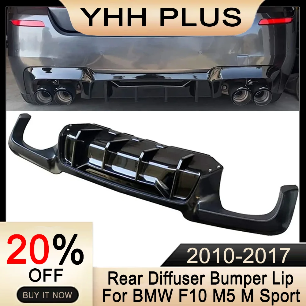 M5 Rear Diffuser Bumper Lip Quad Exhaust Rear Lip For BMW 5 Series F10 ...