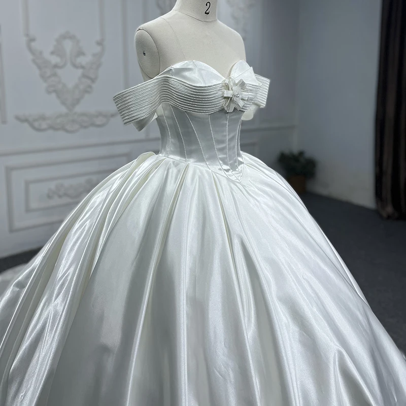 Exquisite Wedding Gown For Bride Satin Ball Gown Sweetheart Wedding Dresses For Women Beading Pleat DY9907 Vestidos De Novia 3
