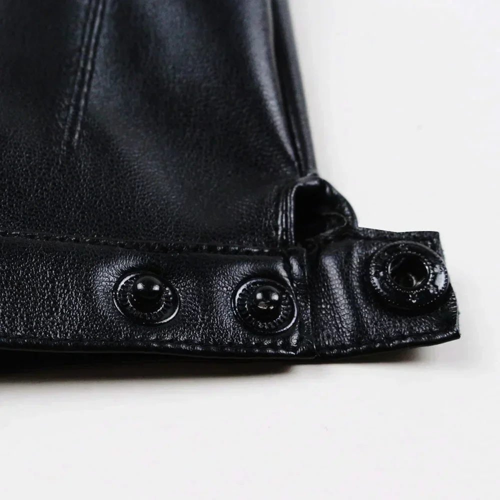 Fashion Outdoor Motorcycle High-Quality Semi-Finger PU Leather Gloves Men's Thin Section Driving Fingerless Dancing Gloves