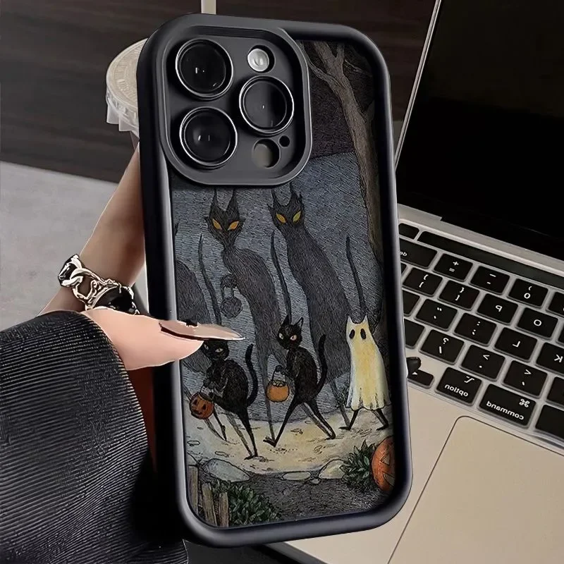 Dark Funny Monster Cat Fox Phone Case For Xiaomi Redmi Note 12 11 13 Pro 4G Plus 5G 12S 11S 11 10S 13C 12C 4G Soft Cover