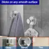 Suction Cup Hooks Stainless Steel Towel Bath Towel Loofah Storage Hooks Wall-Mounted for Bathroom Kitchen Living Room Bedroom 2