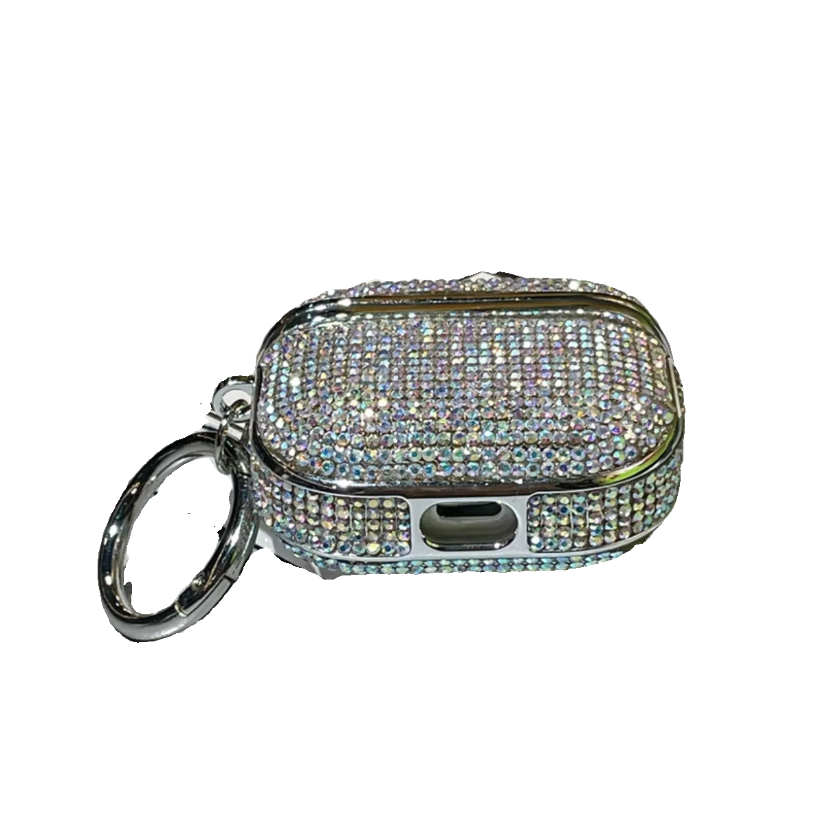 Deluxe Plated Sparkling Diamond Bluetooth Headphone Case with Keychain - Shockproof Earphone Cover