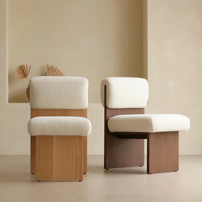 

Nordic Solid Wood Dining Chair Luxury Home Back Simple Bedroom Makeup Chair Ins Designer Single Sofa Sillas Furniture WKDC