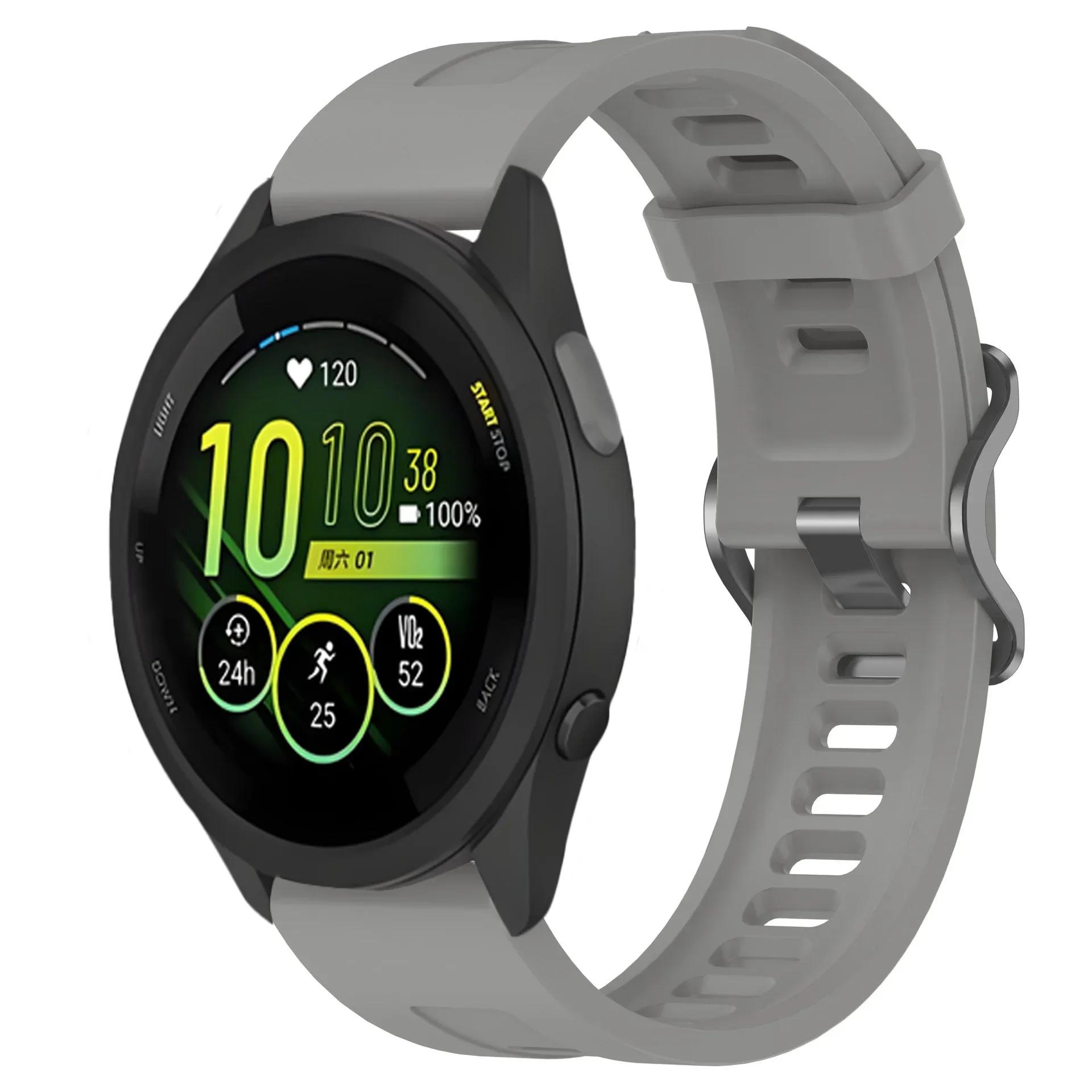 Breathable Silicone Sports Wristband - 22mm Strap in Various Colors