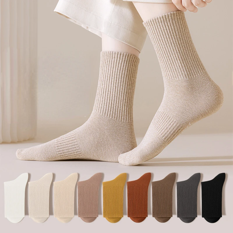 

Socks Women Cotton Vintage Long Sock Female Autumn Winter Lady Casual Girl Middle Tube Socks for Women Dropshipping