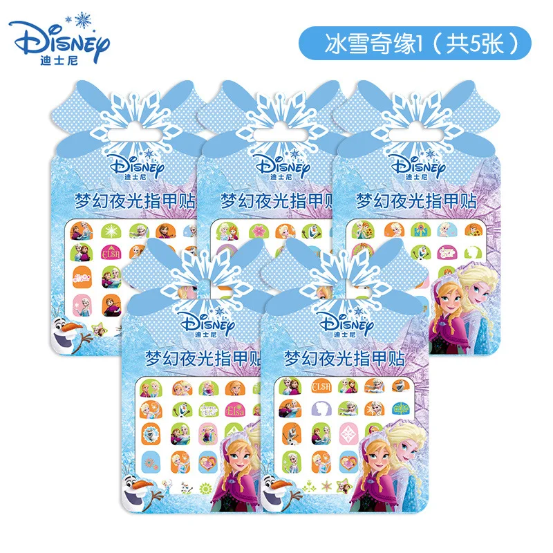 Disney girls frozen Princess elsa Anna night lights Nail Stickers Toys Cartoon gift toys
