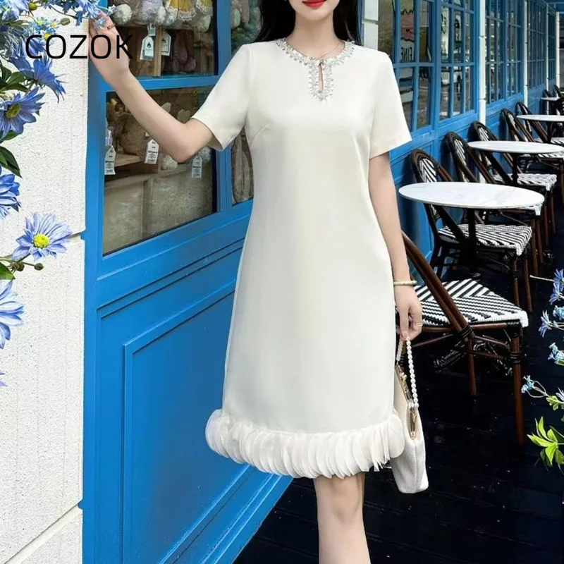 

2024 Summer New Women's Slimming Short sleeved Dress