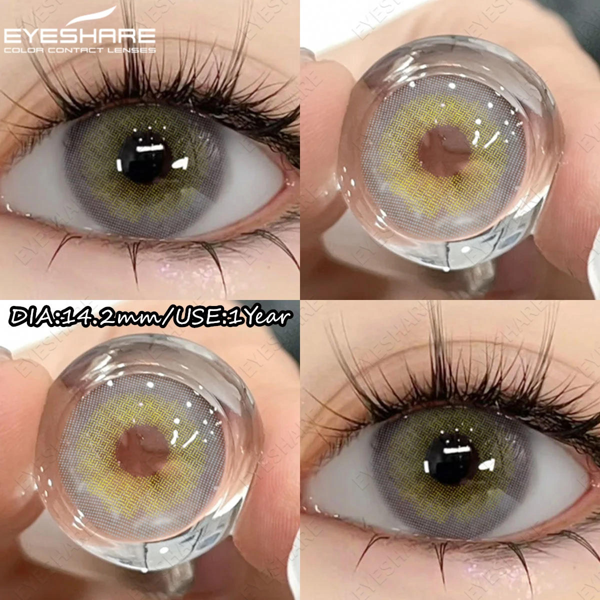 EYESHARE 1Pair Natural Contact Colored Lenses For Eyes Gray Eyes Makeup Lens Bronw Pupils Beauty Makeup Lenses Blue Contact