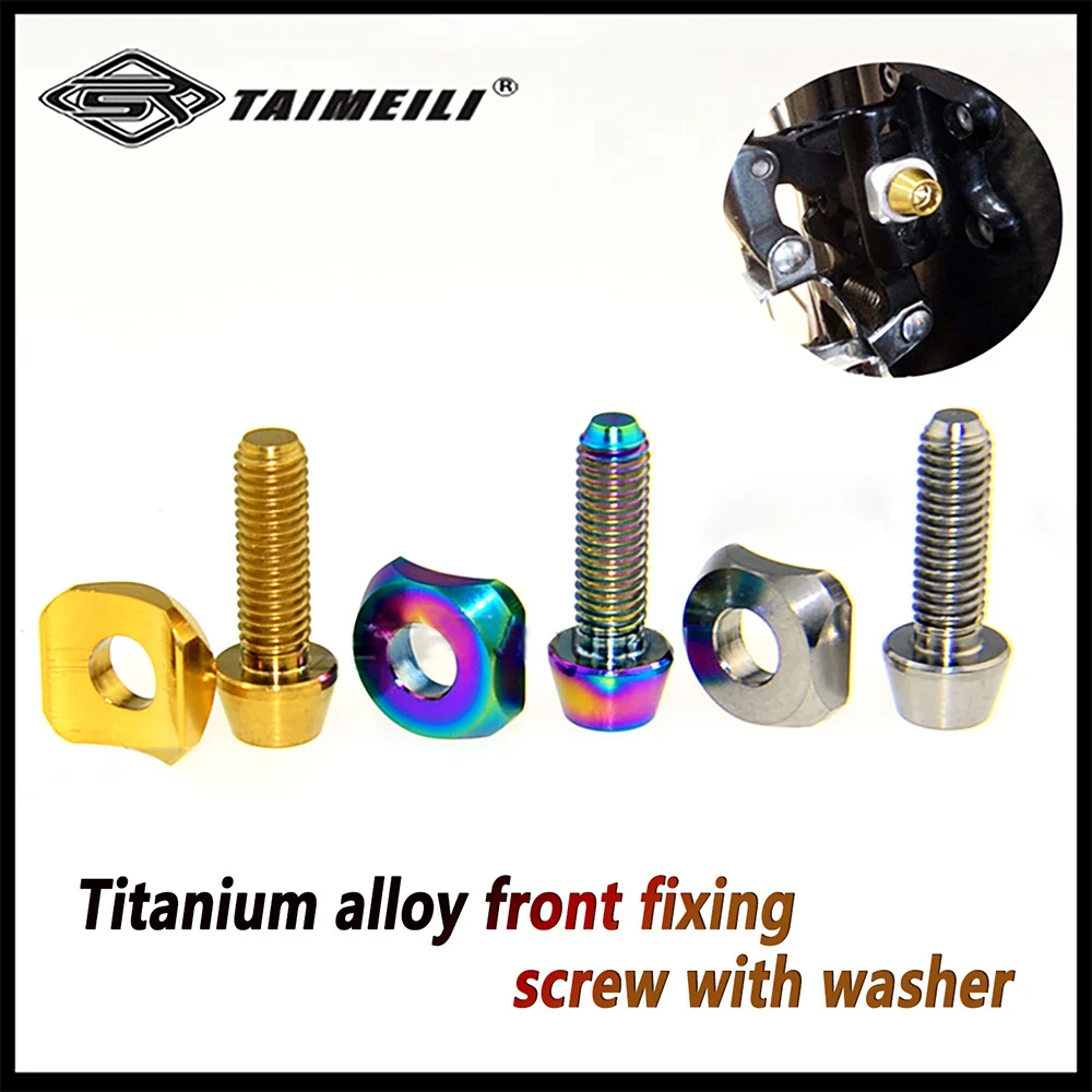 High-Performance Titanium Alloy Curved Washer with Screws for Bicycle Front Variable Speed Fixing