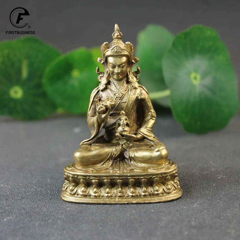 antigo-cobre-padmasambhava-buda-est-tua-de-desktop-pequenos-ornamentos