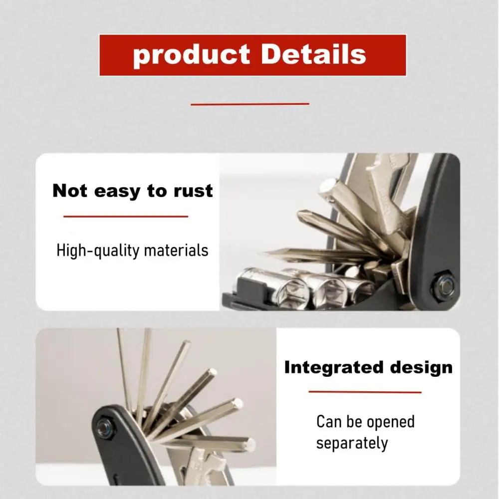 Bicycle 16 in 1 repair tool Portable Folding Multipurpose Wrench Bike Tire Repair Tool Repair Tools