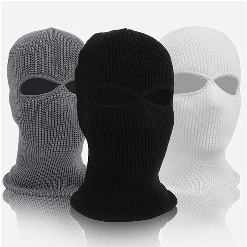 Full Face Cover Mask 2 Holes Balaclava Knit Hat Army Tactical CS Winter Ski Cycling Mask Beanie Hat Scarf