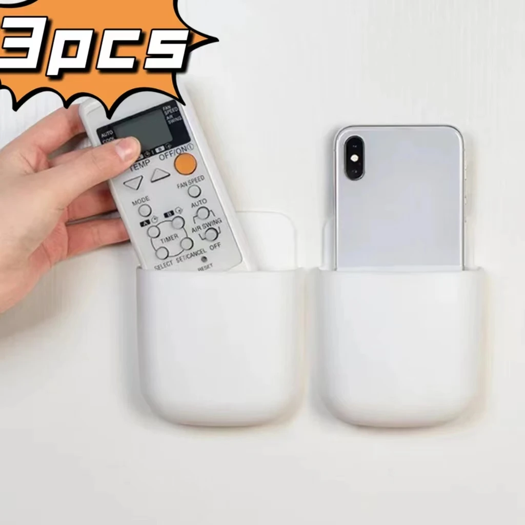 

1PCS Hole-free Remote Control Storage Rack For Household Items Wall-mounted Living Room Bedroom Remote Control Line Storage Box