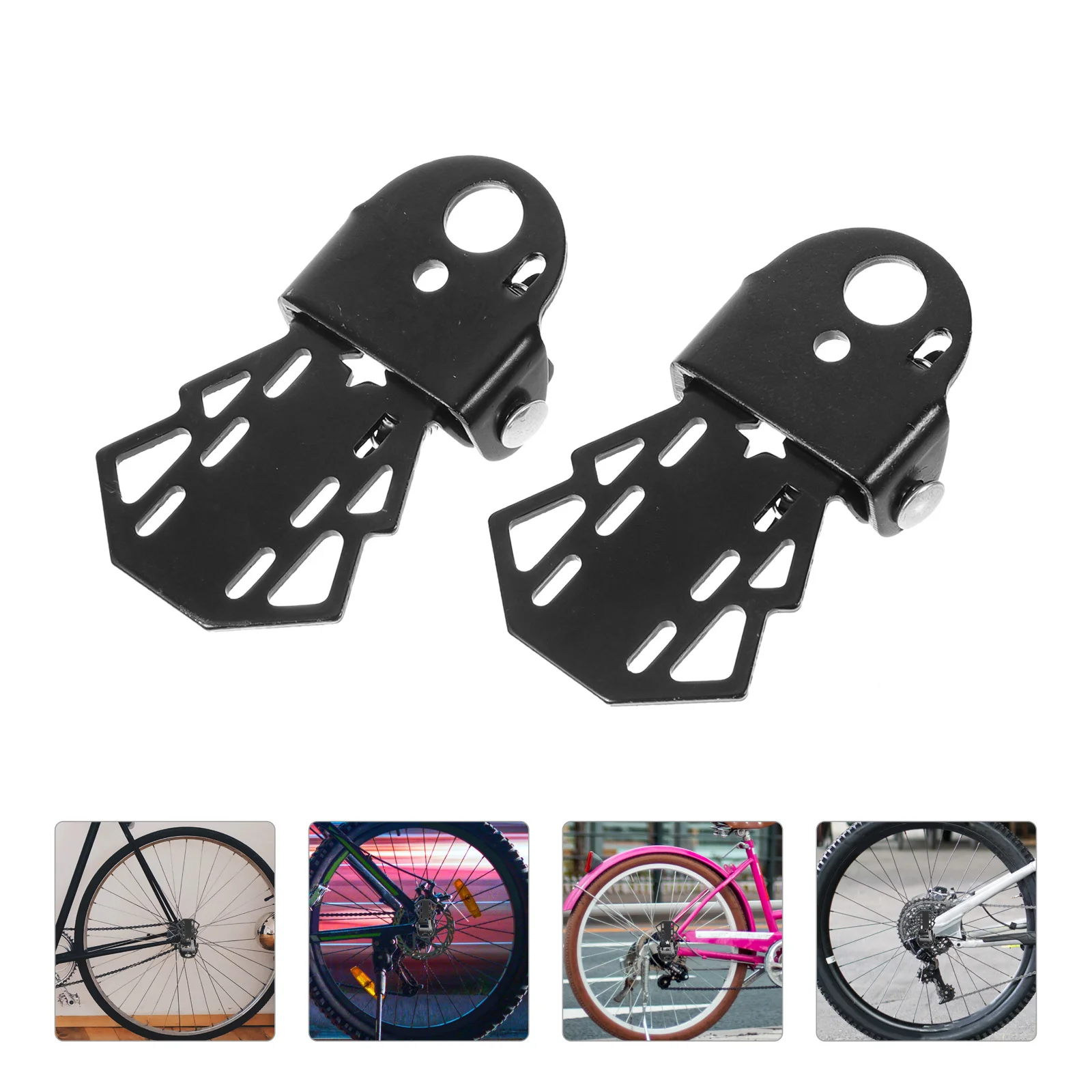 

2 Pcs Foldable Mountain Bike Bicycle Rear Seat Pedals (black) 2pcs Metal Folding Cycling Peg Bikes Pegs Foot Stands Footrest