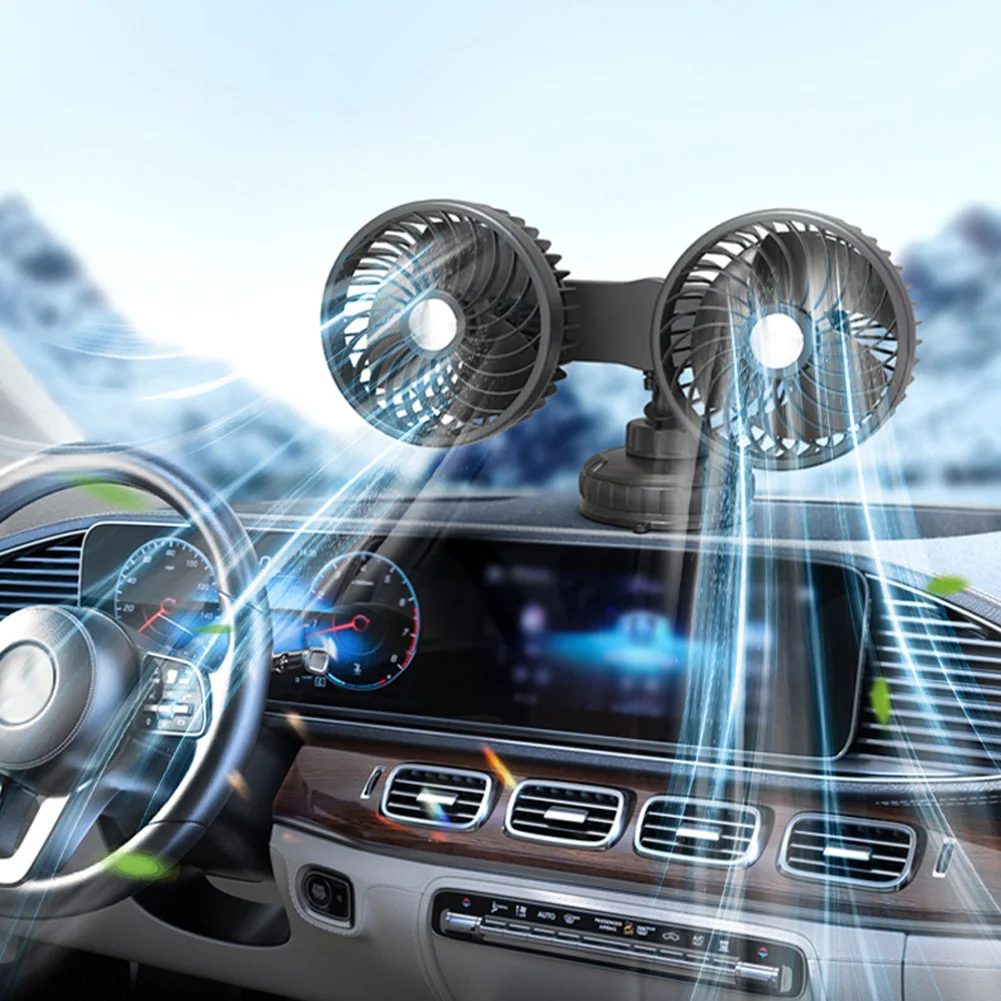 

Cooling Fan Electric Car Fan 360 Degree Rotation Adjustable Car Accessories Replacement Strong Wind Brand New Universal